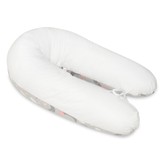 Voedingskussen - Zwangerschapskussen - 100% katoen - met koordjes - 145 cm - manen – wit