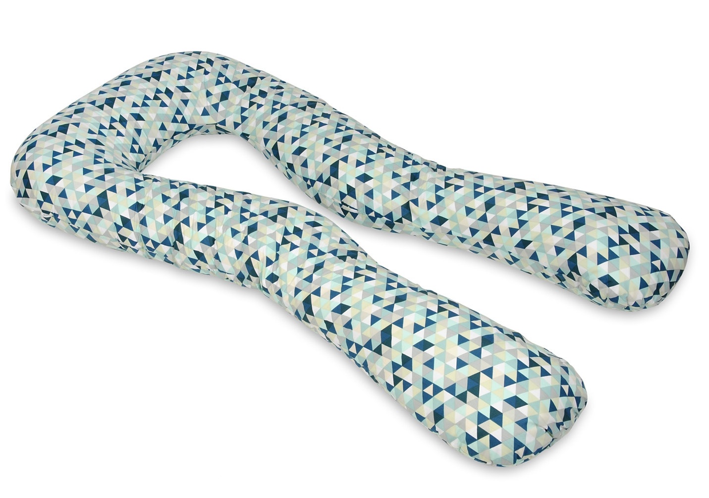 Voedingskussen - Zwangerschapskussen - groot - 100% katoen - blauwe driehoekjes