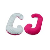 Voedingskussen - zijslaapkussen - minky stof+katoen - “C” vorm - heldere bloeit – beige