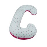 Voedingskussen - zijslaapkussen - minky stof+katoen - “C” vorm - heldere bloeit – beige