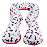 Voedingskussen - zijslaapkussen - minky stof en katoen - "U" vorm - witte sterren op grijs - grijs