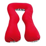 Voedingskussen - zijslaapkussen - minky stof en katoen - "U" vorm - witte sterren op grijs - grijs