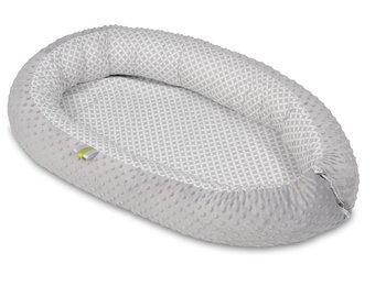 Babynest - baby nestje - 0-8 maanden - 82x54cm - grijze diamanten – grijs