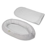 Babynest - baby nestje - 0-8 maanden - 82x54cm - grijze diamanten – grijs