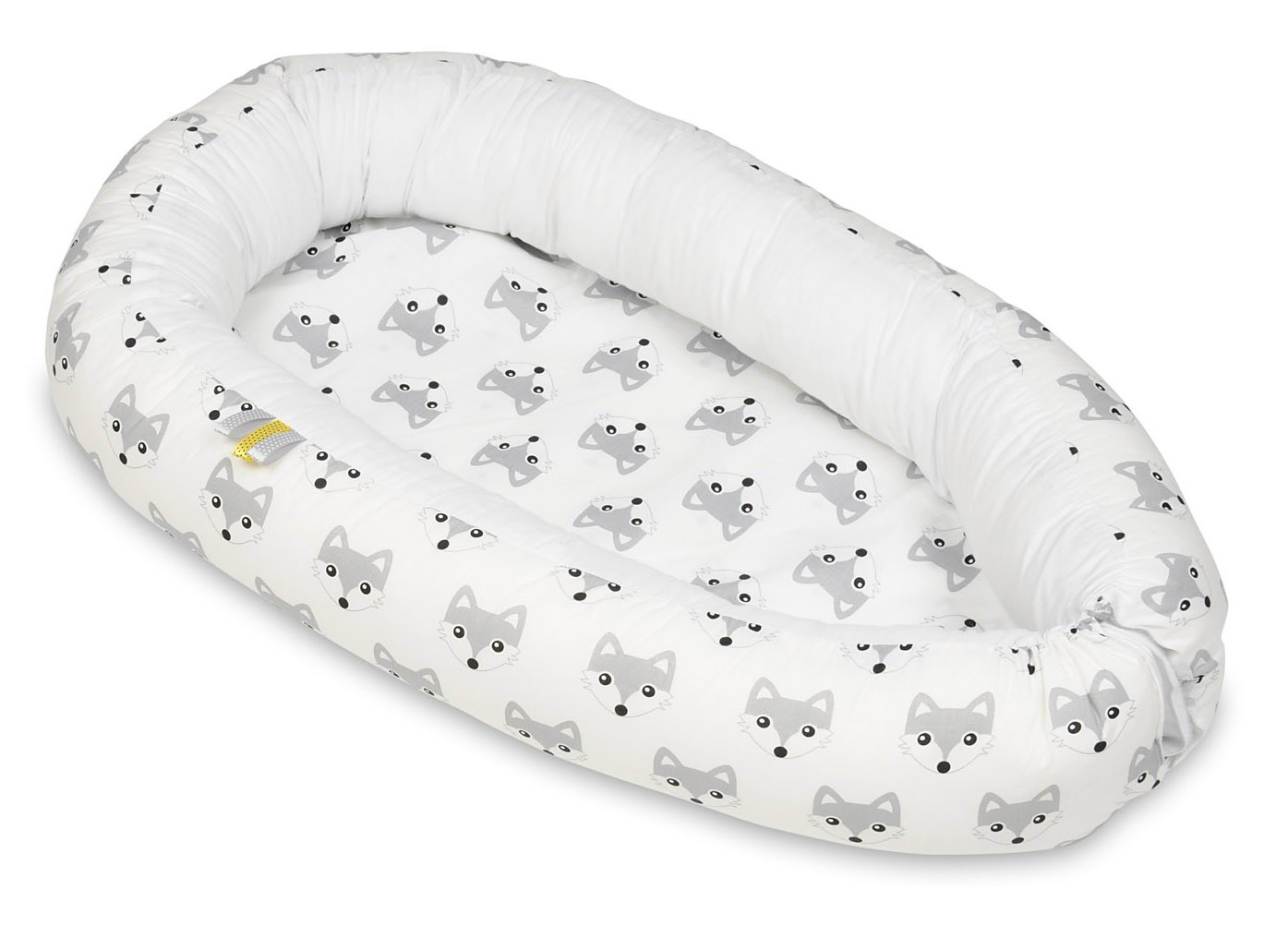 Babynest - baby nestje - 0-8 maanden - 100% katoen - 82x54cm - vossen - wit