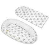 Babynest - baby nestje - 0-8 maanden - 100% katoen - 82x54cm - vossen - wit