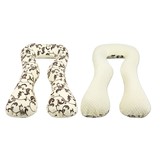 Voedingskussen - zijslaapkussen - minky stof en katoen - "U" vorm - lente stippen - groen