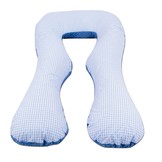 Voedingskussen - zijslaapkussen - minky stof en katoen - "U" vorm - roze geruit - roze