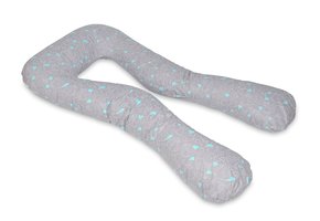 Voedingskussen - Zwangerschapskussen - groot - 100% katoen - katten en harten