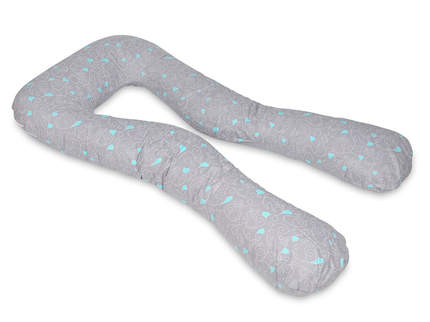 Voedingskussen - Zwangerschapskussen - groot - 100% katoen - katten en harten