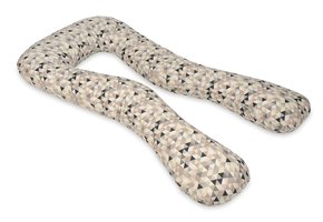 Voedingskussen - Zwangerschapskussen - groot - 100% katoen - beige driehoeken