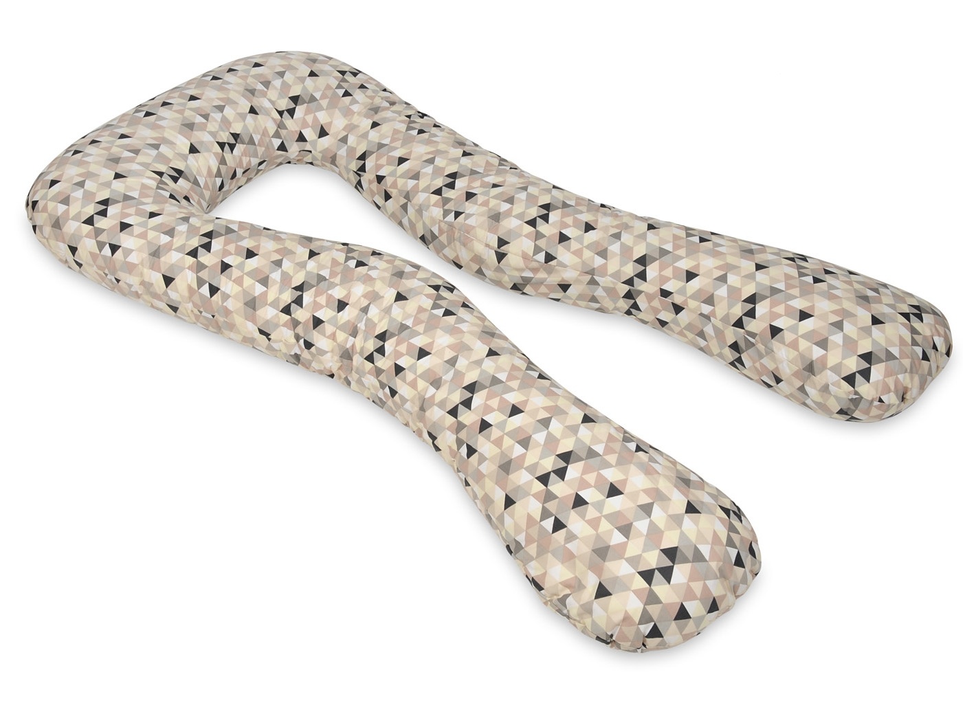 Voedingskussen - Zwangerschapskussen - groot - 100% katoen - beige driehoeken