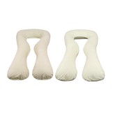 Voedingskussen - Zwangerschapskussen - groot - 100% katoen - beige geruit - beige