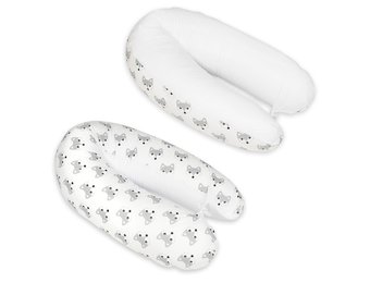 Voedingskussen - Zwangerschapskussen - 100% katoen - met koordjes - 145 cm - vossen - wit