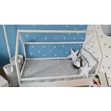 Houten kinderbed - huisbed - incl. premium matras - 160x80 - met barrierres - wit
