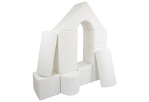 Grote schuimen bouwblokken - 11 stuks - gekleurd - wit