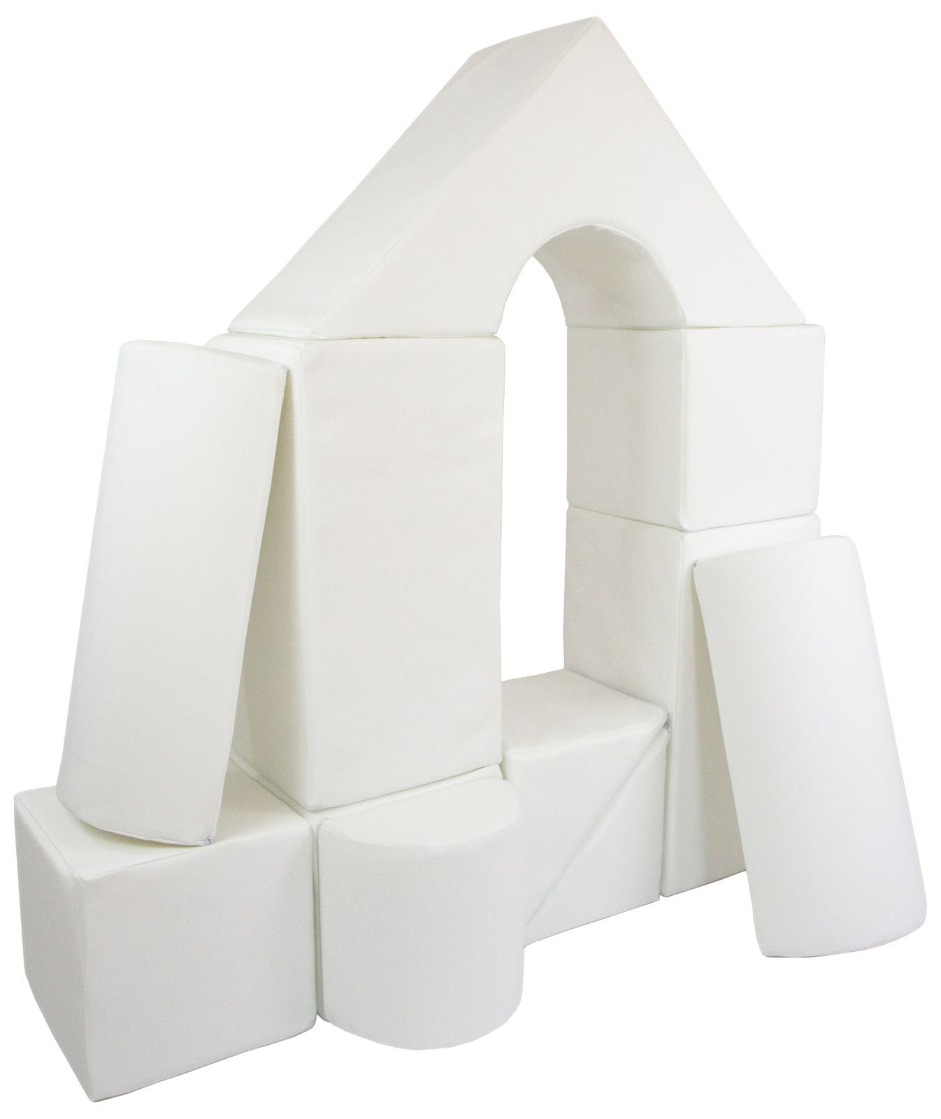 Grote schuimen bouwblokken - 11 stuks - gekleurd - wit