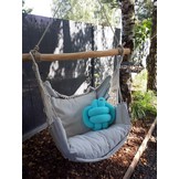 Knoopkussen - knot kussen - sierkussen - decoratie kussen - 35x35cm - turkoois