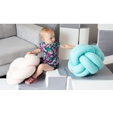 Knoopkussen - knot kussen - sierkussen - decoratie kussen - 35x35cm - turkoois