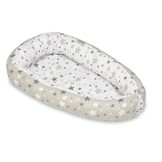 Babynest - baby nestje - 0-8 maanden - 100% katoen - 82x54cm - wit/grijze sterren op grijs - wit/grijze sterren op wit