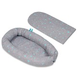 Babynest - baby nestje - 0-8 maanden - 100% katoen - 82x54cm - katten en harten