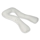 Voedingskussen - Zwangerschapskussen - groot - 100% katoen - wit/grijze driehoeken - wit