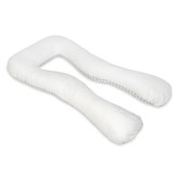 Voedingskussen - Zwangerschapskussen - groot - 100% katoen - wit/grijze driehoeken - wit