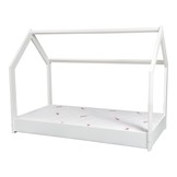 Houten kinderbed - huisbed - incl. premium matras - 190x90 - wit