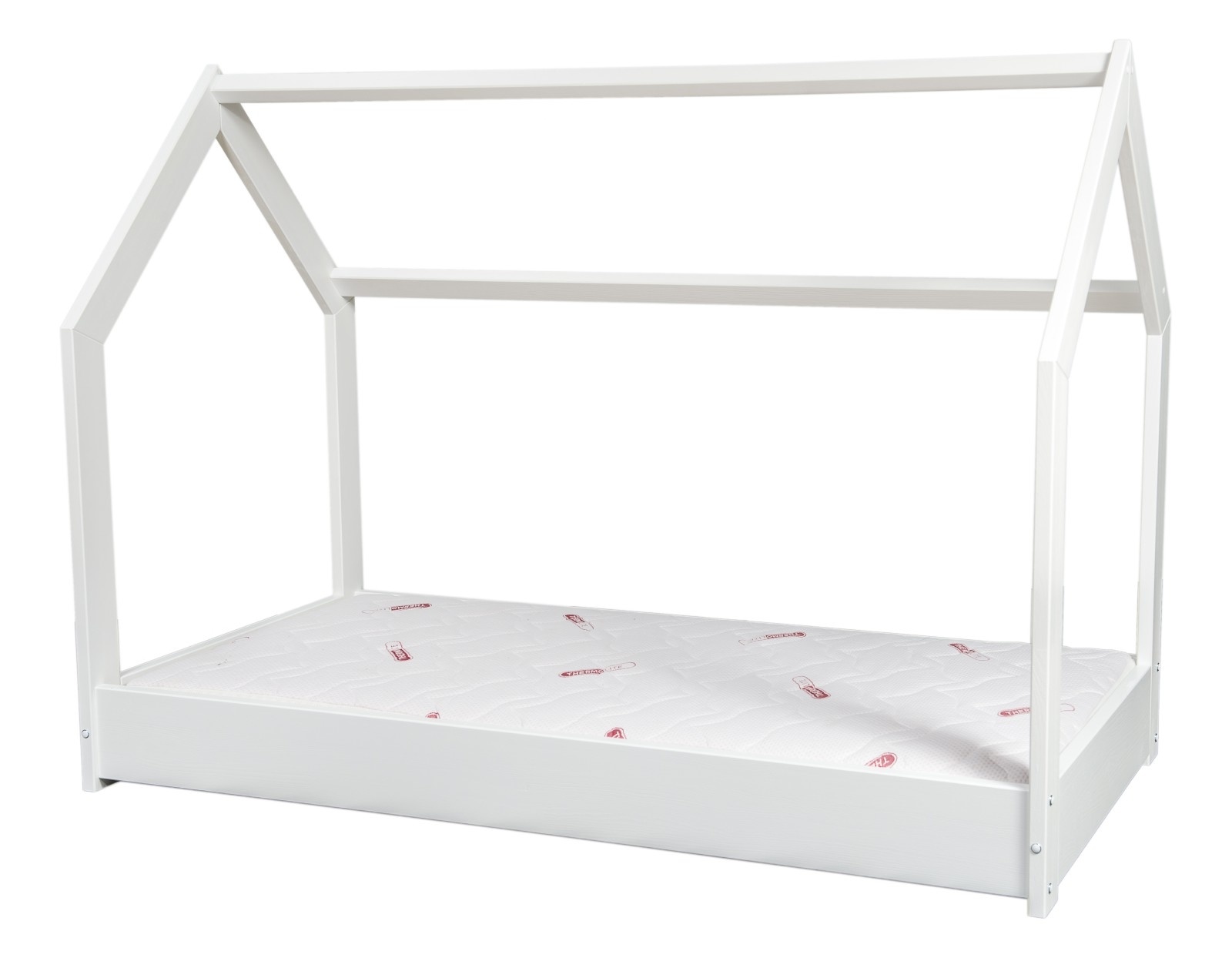 Houten kinderbed - huisbed - incl. premium matras - 190x90 - wit