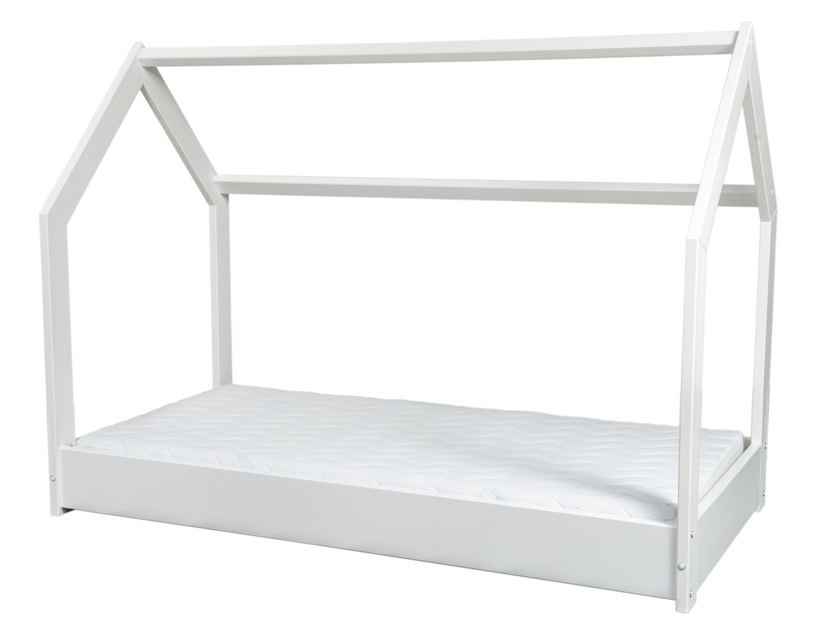 Houten kinderbed - huisbed - incl. premium matras - 190x90 - wit