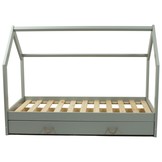 Massief houten kinderbed - Scandinavische stijl - huisbed - 160x80cm - grijs