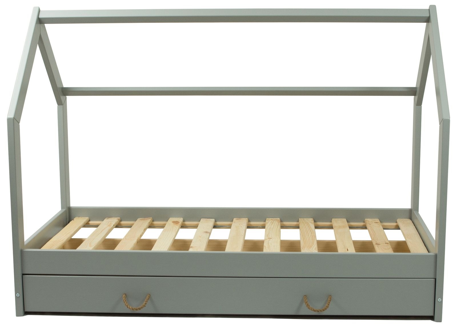 Massief houten kinderbed - Scandinavische stijl - huisbed - 160x80cm - grijs