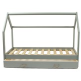 Massief houten kinderbed - Scandinavische stijl - huisbed - 160x80cm - grijs