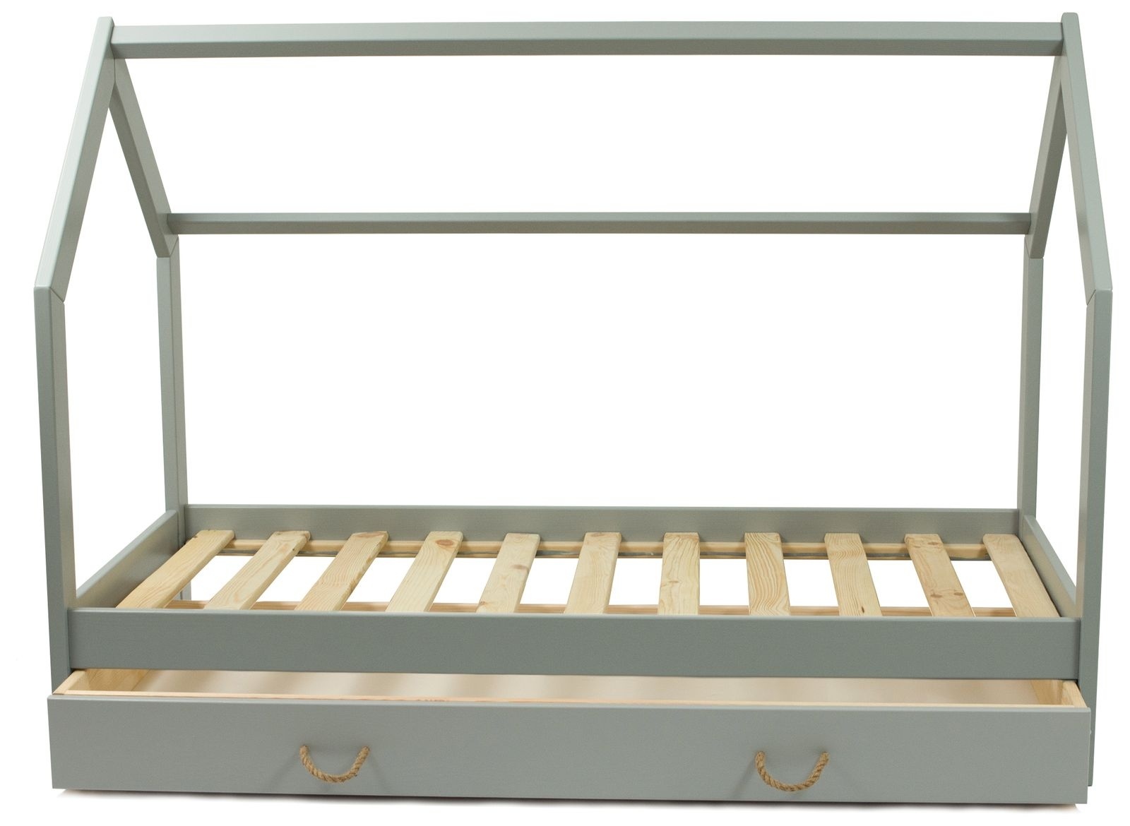Massief houten kinderbed - Scandinavische stijl - huisbed - 160x80cm - grijs