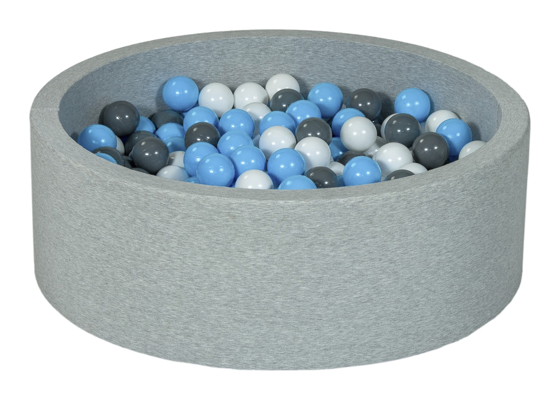 Ballenbak - 300 ballen - rond - 90x30 cm ballenbad - witte, babyblauw, grijze ballen