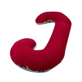 Voedingskussen - zijslaapkussen - minky stof+katoen - “C” vorm - witte sterren op grijs - grijs