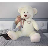 Gigantische grote teddybeer zachte knuffel - 105 x 85 cm - creme