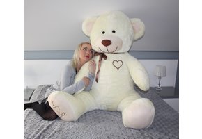 Gigantische grote teddybeer zachte knuffel - 105 x 85 cm - creme