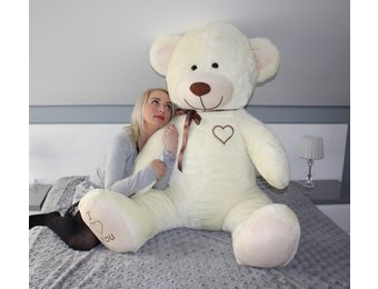 Gigantische grote teddybeer zachte knuffel - 105 x 85 cm - creme