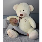 Gigantische grote teddybeer zachte knuffel - 105 x 85 cm - creme