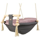 Babywiegschommel - max. 20 kg - grijs, lichtroze