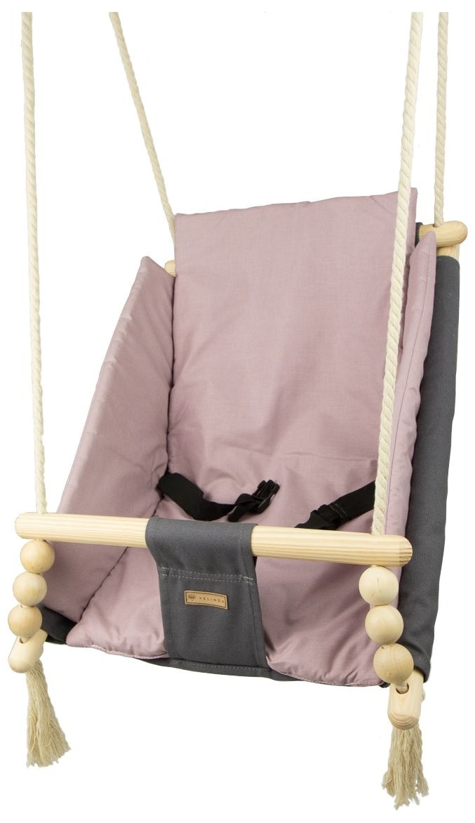 Babywiegschommel - max. 20 kg - grijs, lichtroze