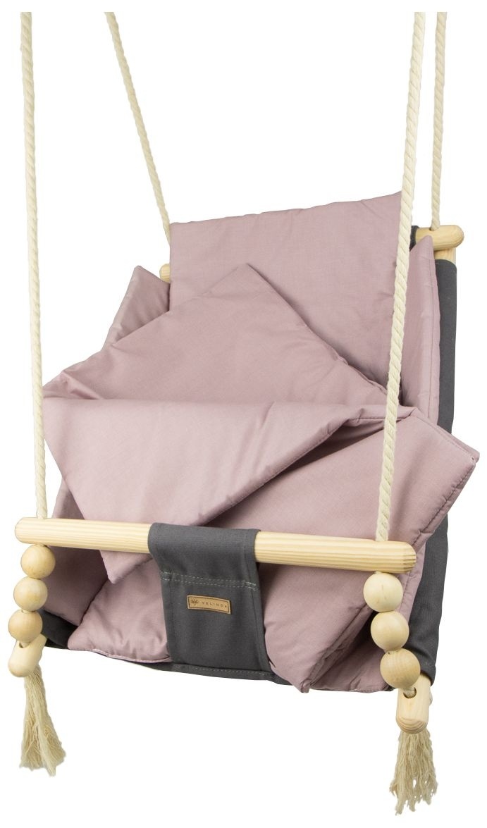 Babywiegschommel - max. 20 kg - grijs, lichtroze