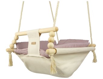 Babywiegschommel - max. 20 kg - crème, lichtroze