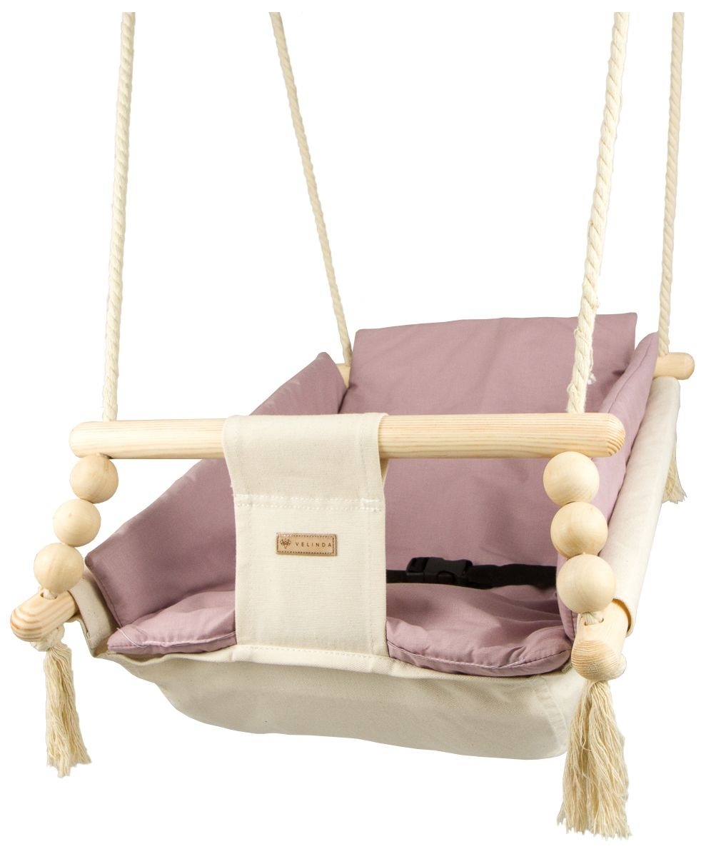 Babywiegschommel - max. 20 kg - crème, lichtroze