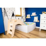 Houten glijbaan - binnen en buiten - leuk voor bij een ballenbak - 146x73cm - grijs