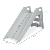 Houten glijbaan - binnen en buiten - leuk voor bij een ballenbak - 146x73cm - grijs