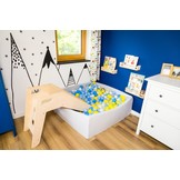 Houten glijbaan - binnen en buiten - leuk voor bij een ballenbak - 146x73cm - grijs