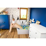 Houten glijbaan - binnen en buiten - leuk voor bij een ballenbak - 146x73cm - grijs