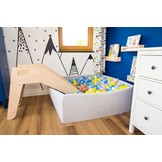 Houten glijbaan - binnen en buiten - leuk voor bij een ballenbak - 146x73cm - grijs